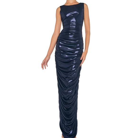 Norma Kamali Sleeveless Side Shirred Gown, XS - Picture 1 of 7